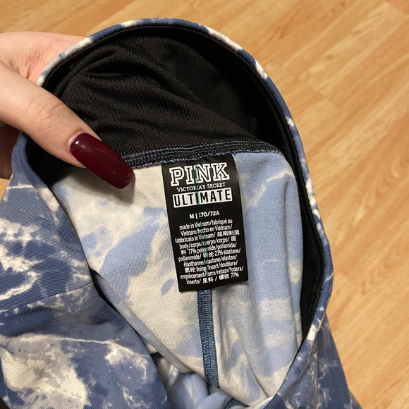 Victoria’s Secret PINK Ultimate High Rise Mesh Ankle Water Marble Leggings Med - Picture 6 of 6